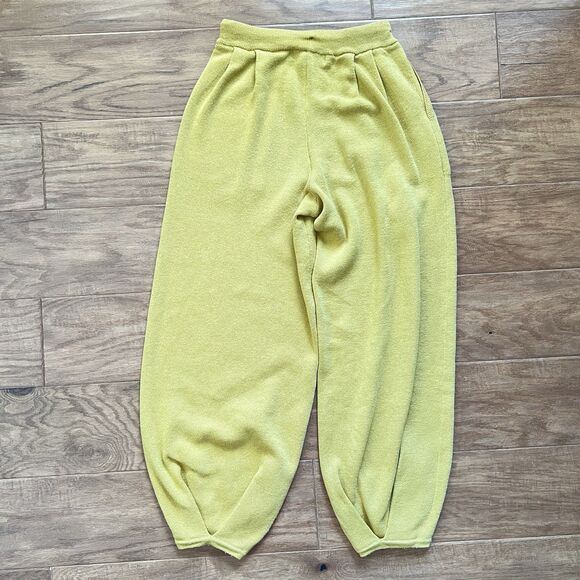 Free People Beach Freya Knit Sweater Pants Size S Yellow Balloon Jogger - Picture 2 of 11